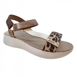 Sandalia Leopardo Velcro...